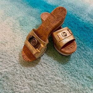 Michael Kors Metallic Gold Slide Sandals